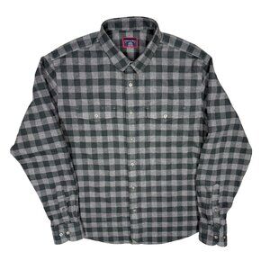 UNTUCKit Flannel Shirt Long Sleeve Button Up Cotton Grey Plaid Large